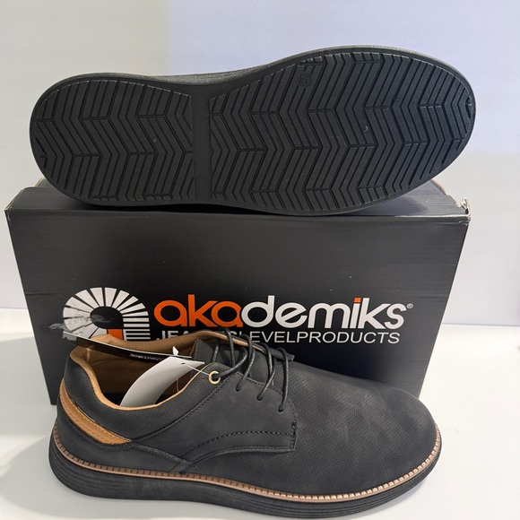 🆕 🖤 Akademiks Men’s Black & Tan Casual Oxford Shoes Size 13 — Modern Comfort - Picture 16 of 16